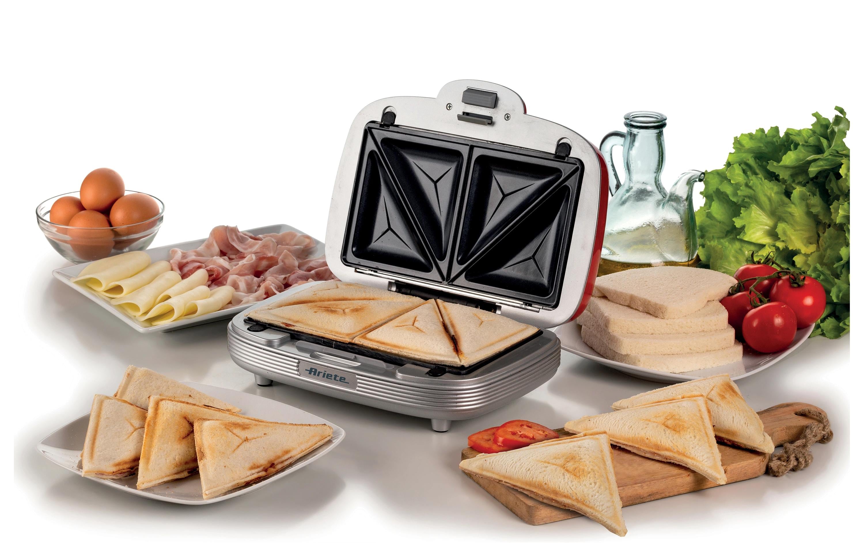 Multifunktionsgrill Party Time ARI-1972-RD 700 W, Rot/WeissSandwich- und Keksmaschine