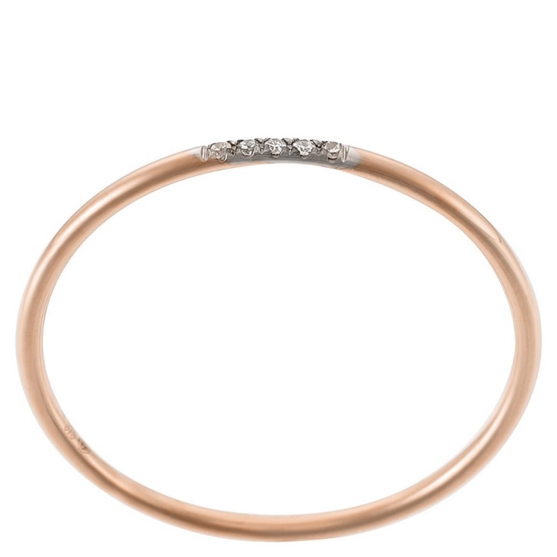 Bague Alliance Humilité - Or rose 375/1000 & diamants