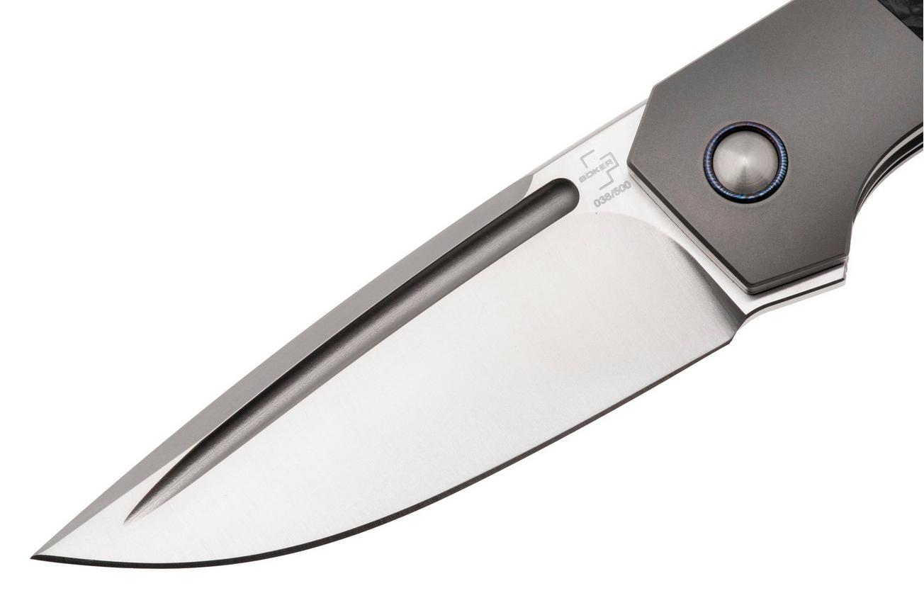 Boker Plus Collection 2025, BO01BP2025 Satin MagnaCut, Titanium Carbon Inlay, zakmes, Thierry Savidan design, Limited Edition