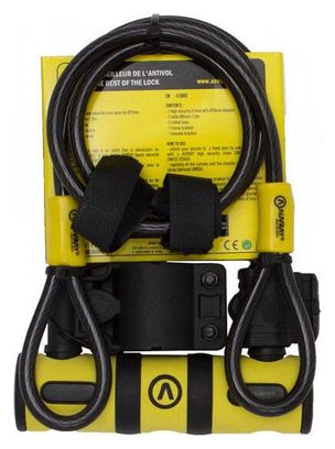 AUVRAY - Antivol Vélo U BIKE Avec Support 82x147   Câble 1m ø8mm - Fiable et Résistant - Acier Renforcé - Simple d'utilisation