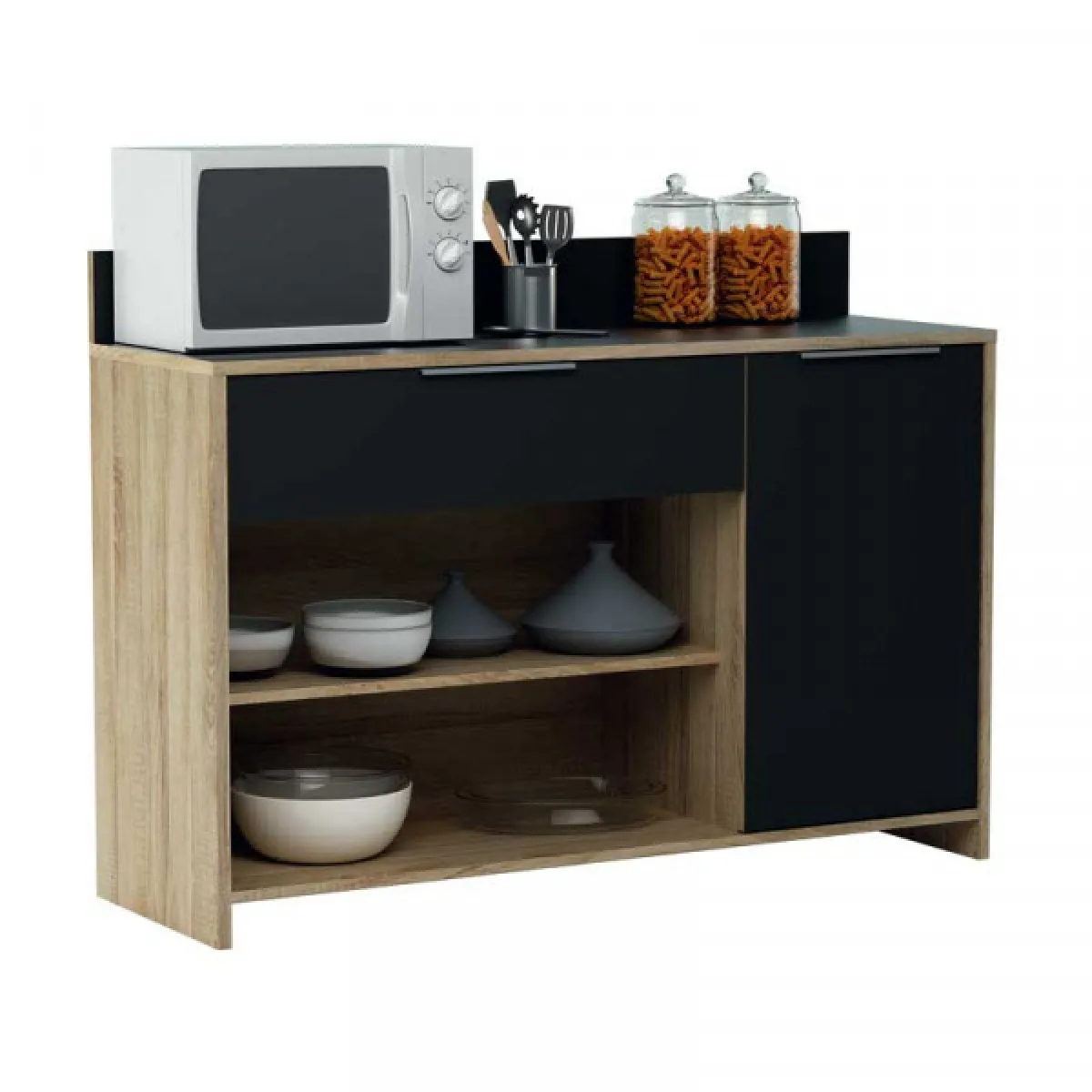 Dansmamaison Meuble Cuisine Chêne Noir