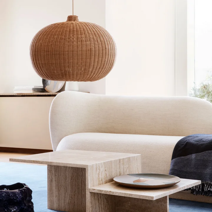 Ferm Living - Distinct Couchtisch, Travertin-Stein