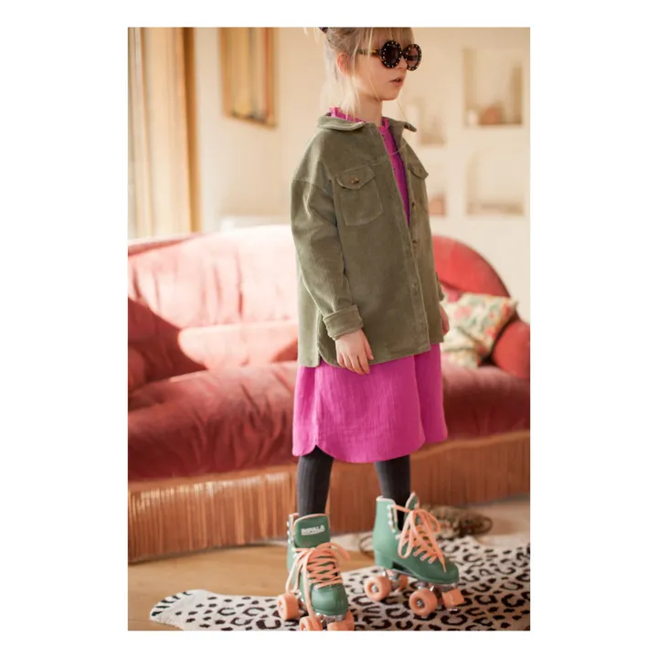 Marlot Paris Robe Gaze de Coton Romane | Rose fuschia