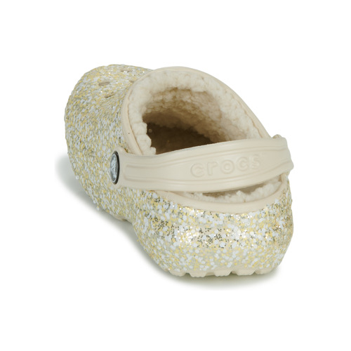 Crocs - Classic Lined Glitter Clog K - Beige / Doré