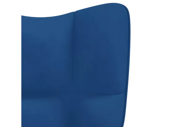 Fauteuil de relaxation avec repose-pied Bleu Velours