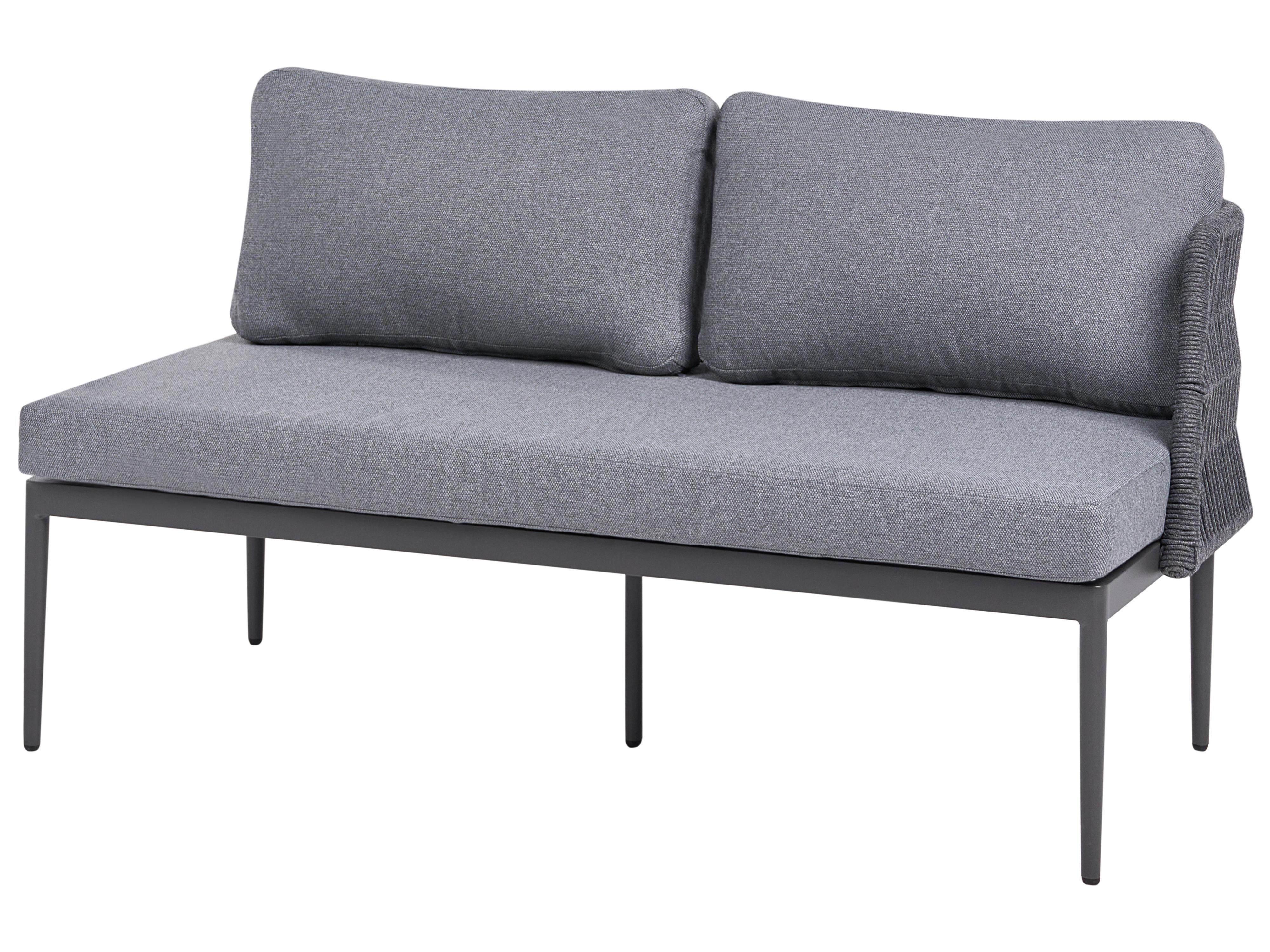 Tuin hoekloungeset met tafel 3-zits LEFFE rechtszijdig Metaal Grijs