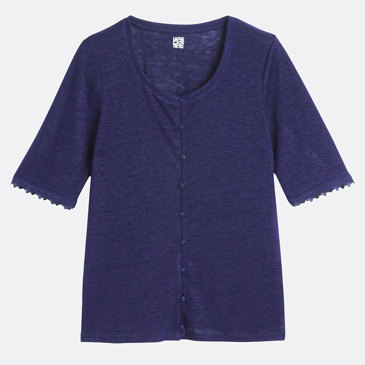 COLEÇÕES LA REDOUTE<br>Camiseta de linho de manga curta