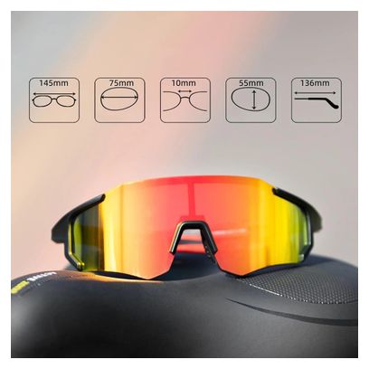 Lunettes de cyclisme polarisées Rockbros 10182 - Rouge