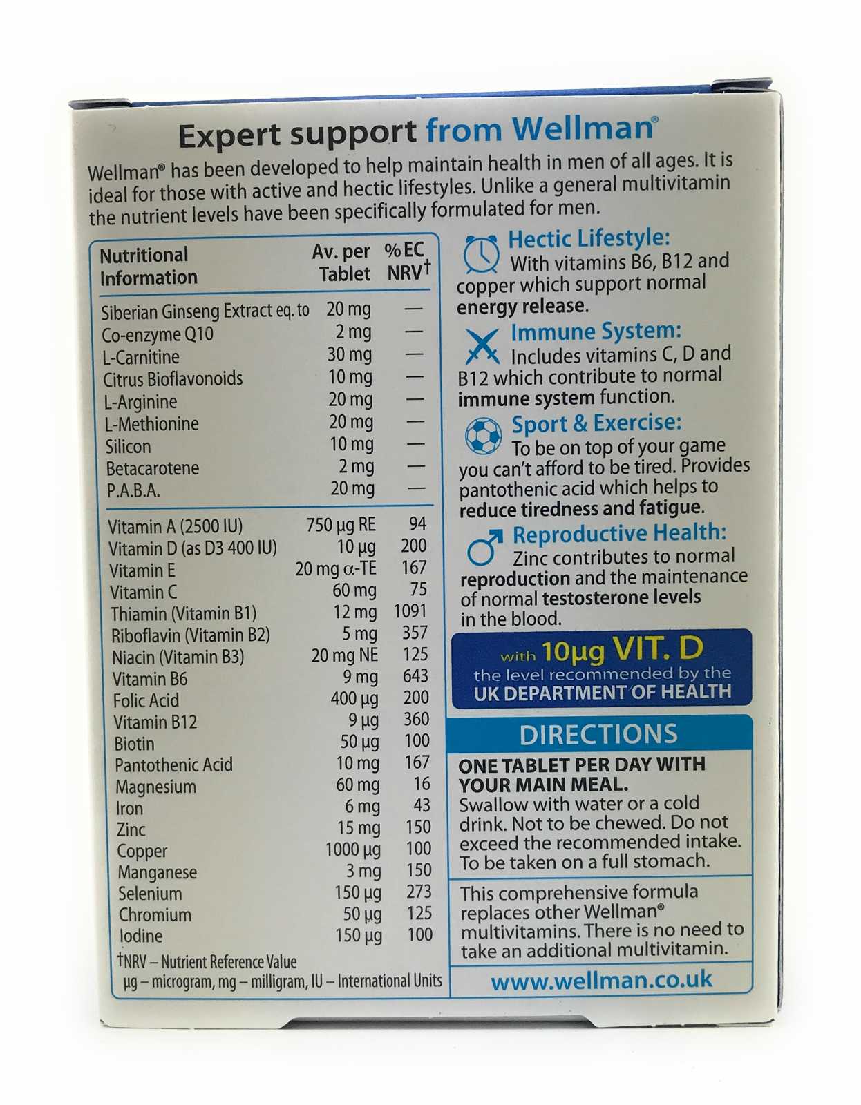 Vitabiotics Wellman Original 30 comprimidos