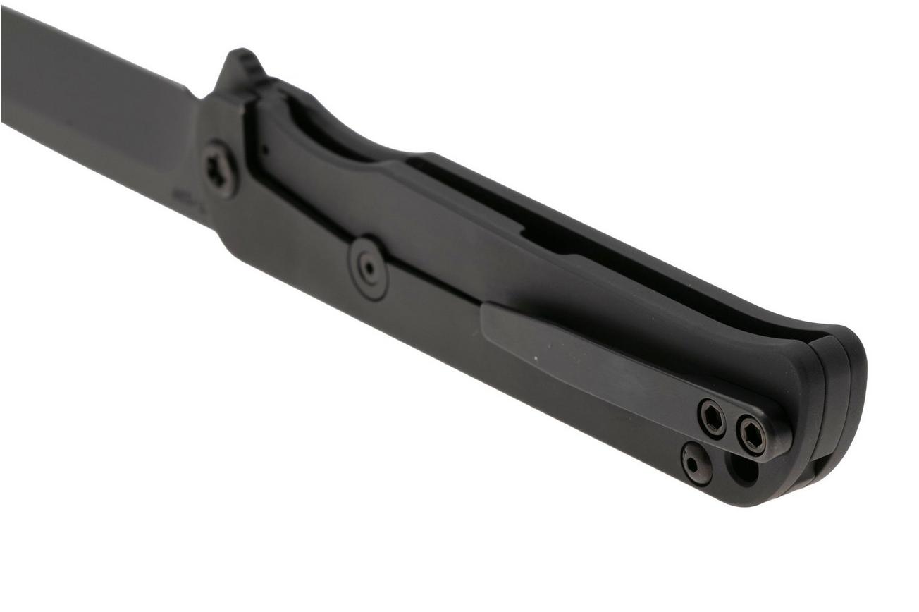 Medford T-Bone 25-TB-02, DLC S45VN Tanto, DLC Titanium Handle, Tortoise Shell Inlay, Black Hardware zakmes