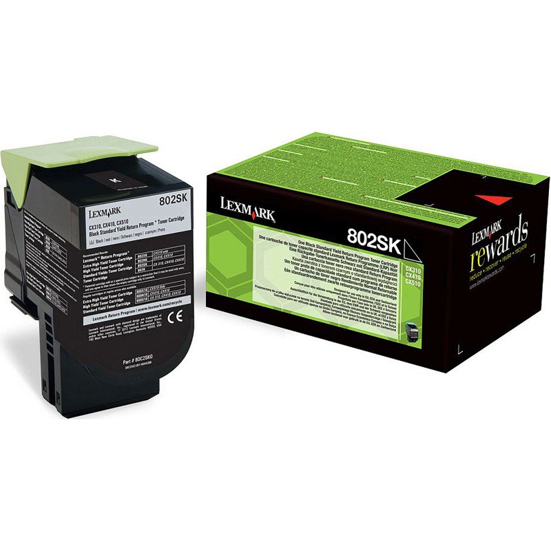 Lexmark 80C2SK0 toner noir pour imprimante laser
