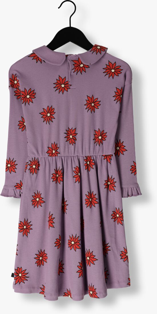 CARLIJNQ paarse carlijnq midi jurk dahlia- dress longsleeve