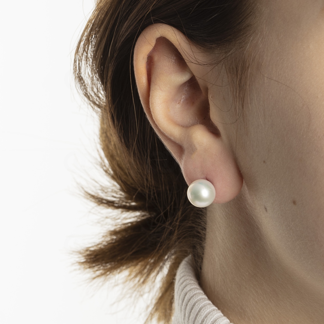 Ohrstecker 750/18 K Weissgold mit Süsswasser-Kulturperle Ø 9.0mm