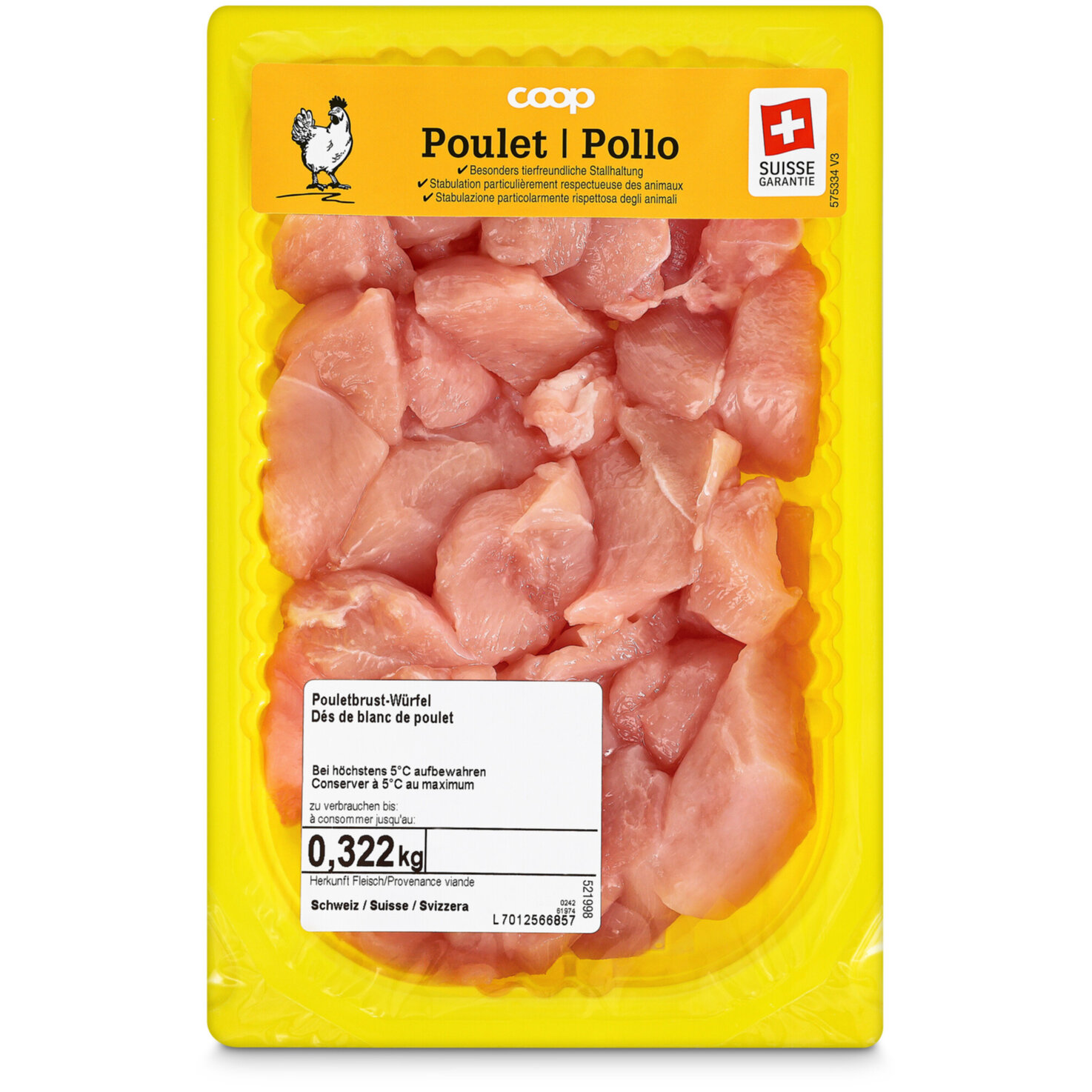 Pouletbrust Würfel Premium ca. 320g