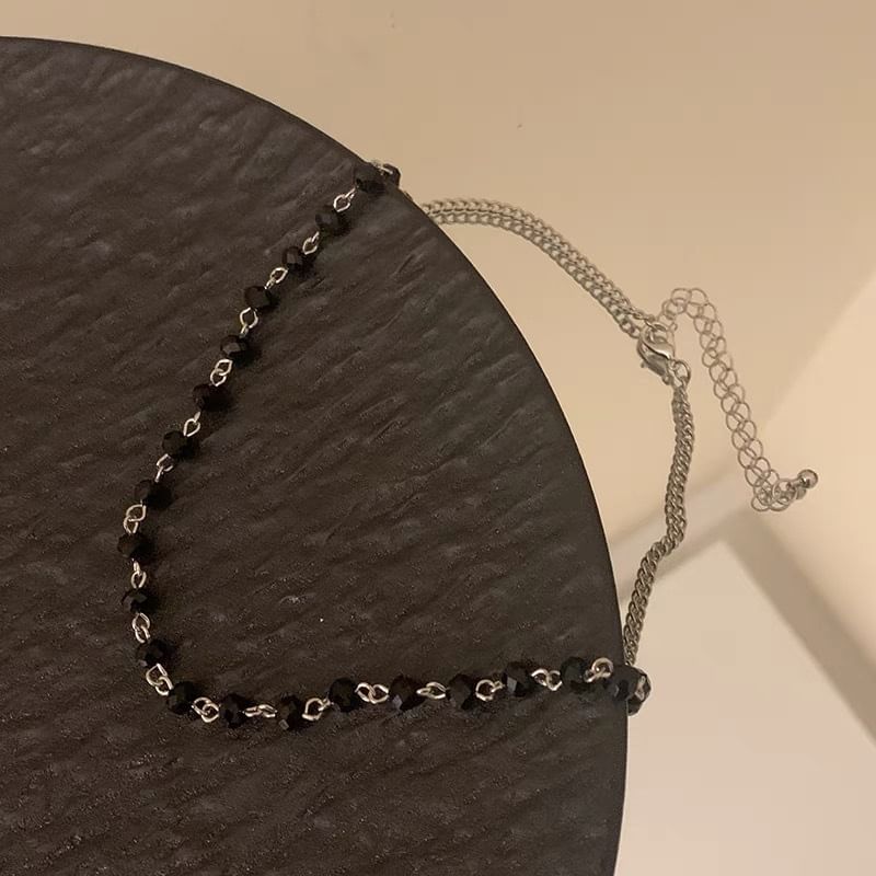 Bolgivy - Kruis hanger legering ketting / Doorn legering choker / Glazen kraal legering choker