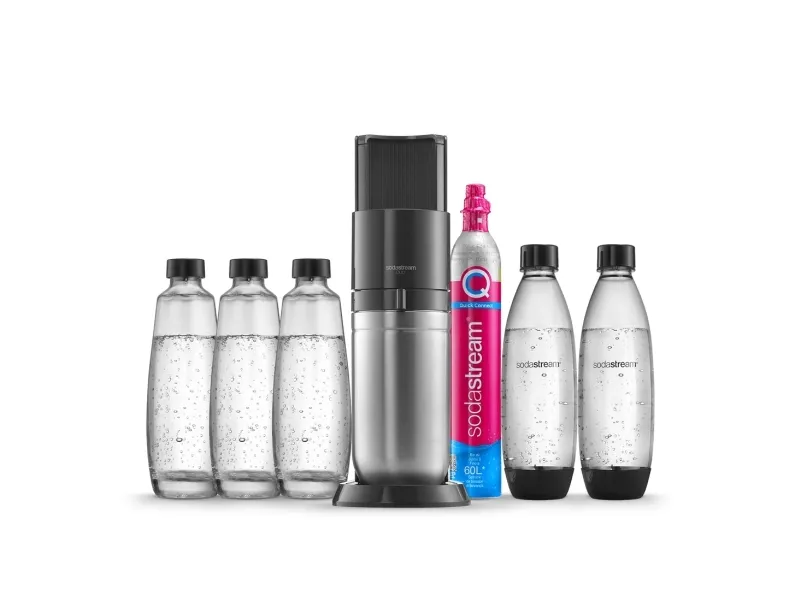 SodaStream DUO, Sort, Rustfrit stål, Glas, 1 L, 60 L, 155 mm, 280 mm