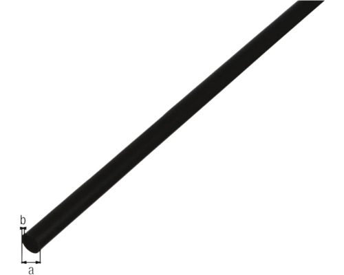 Ronde aluminium buis, zwart geanodiseerd, Ø 8 mm, 2 m