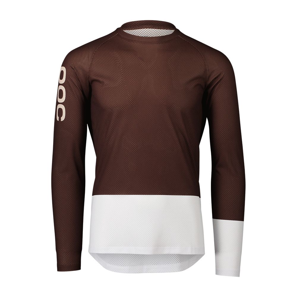 Poc MTB PURE LS - Maillot Homme axinite brown/hydrogen white