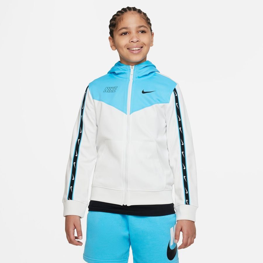 Nike Sweat à Capuche NSW Repeat FZ - Blanc/Bleu/Noir Enfant