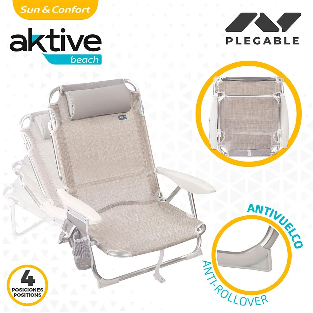 Aktive Multipositions-Strandklappstuhl aus Aluminium
