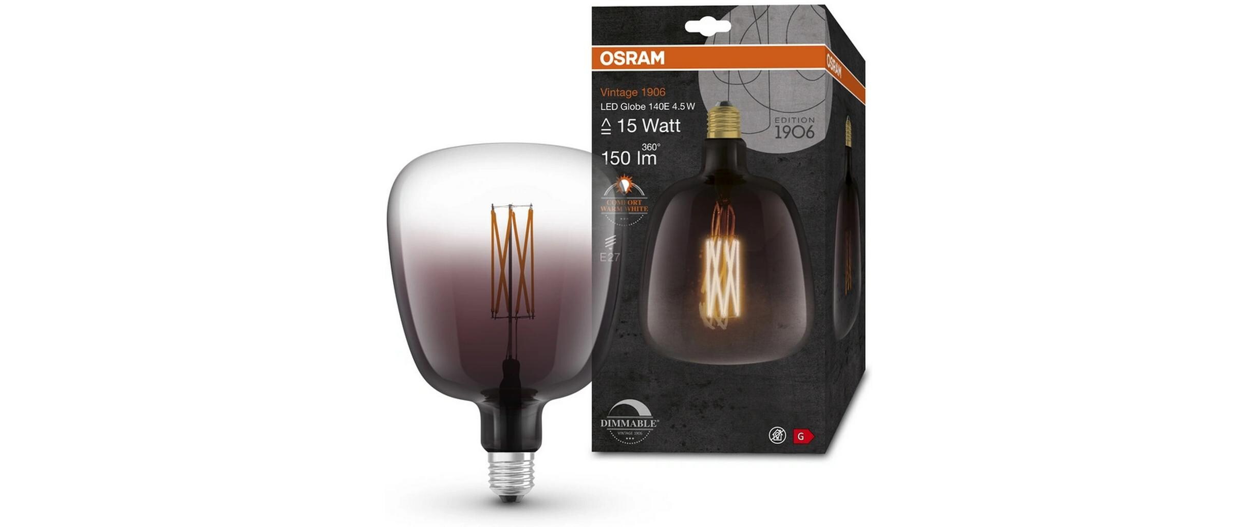 Lampe Vintage 1906 Globe, 4.5W, E27, WarmweissDimmbare LED-Lampen, Vintage-Edition