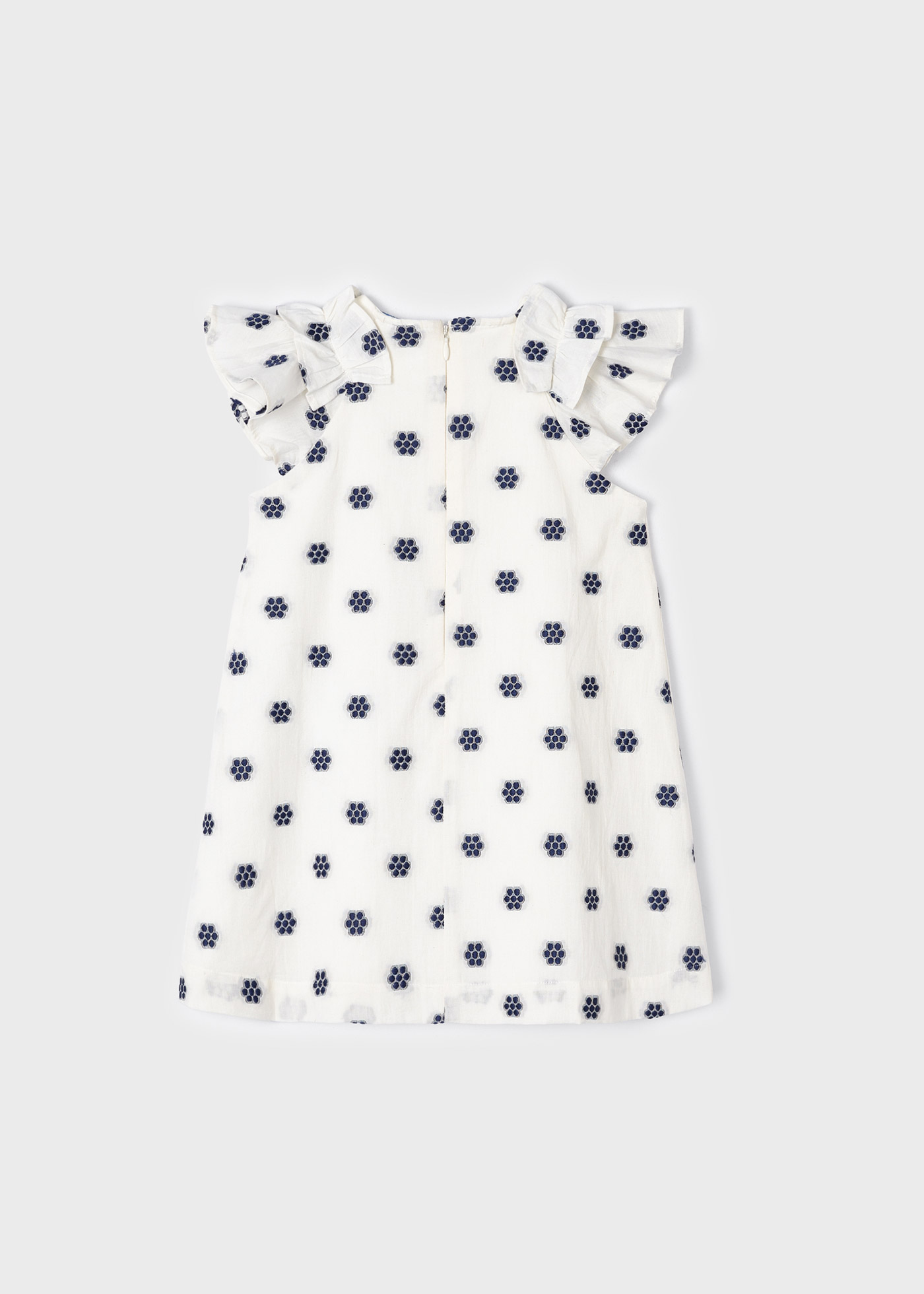 Vestido jacquard com babados para meninas