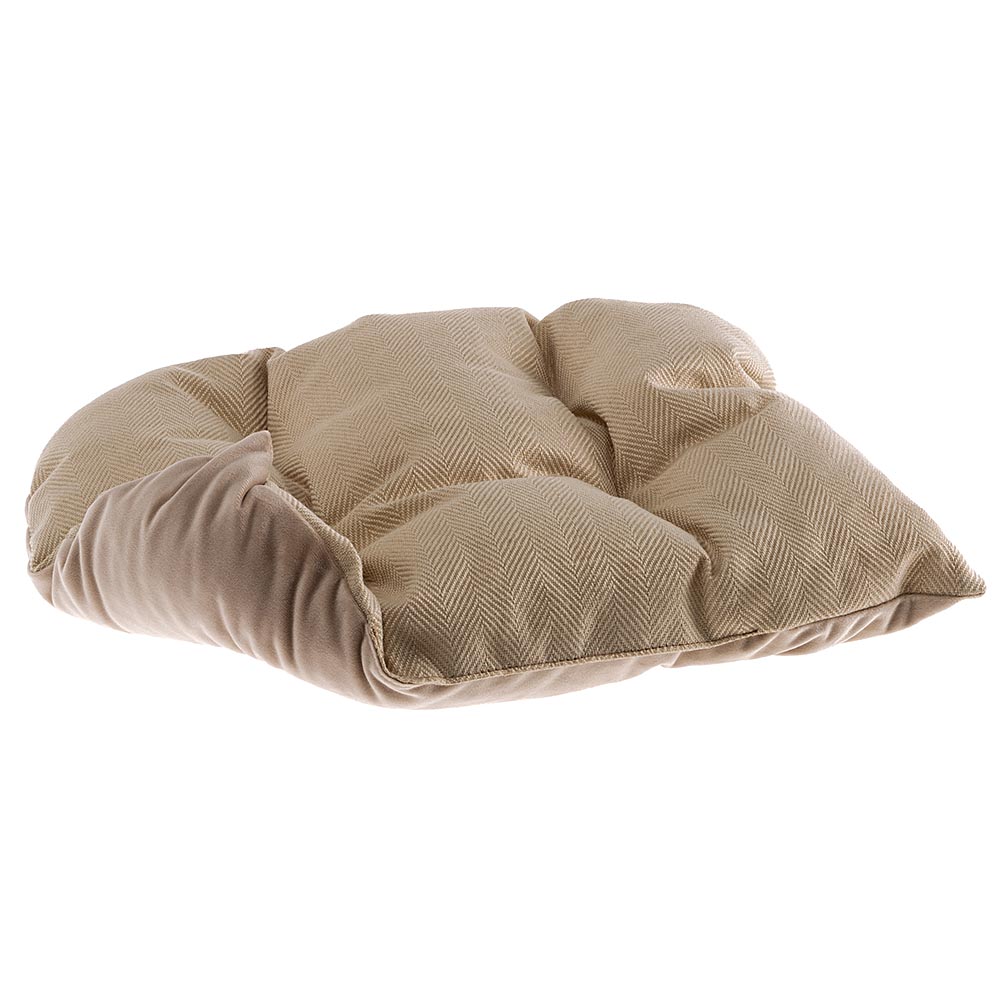 Couchage rembourré lit pour chiens harris 80, lavable, avec coussin, tweed et velours, beige
