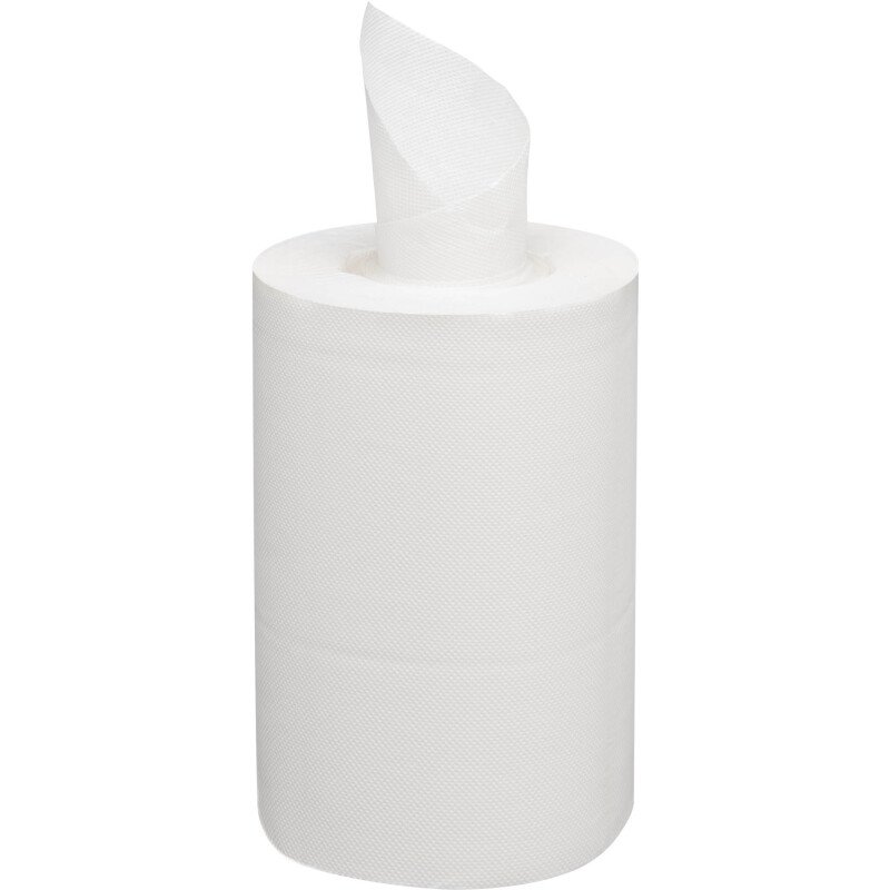 Bobine d'essuyage à dévidage central écologique mini blanche - carton de 9