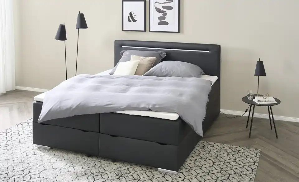 Boxspringbett Las Vegas II Schwarz 180 cm