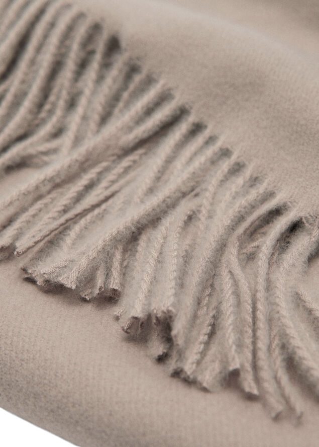 MANGO Fringed edge scarf Medium brown