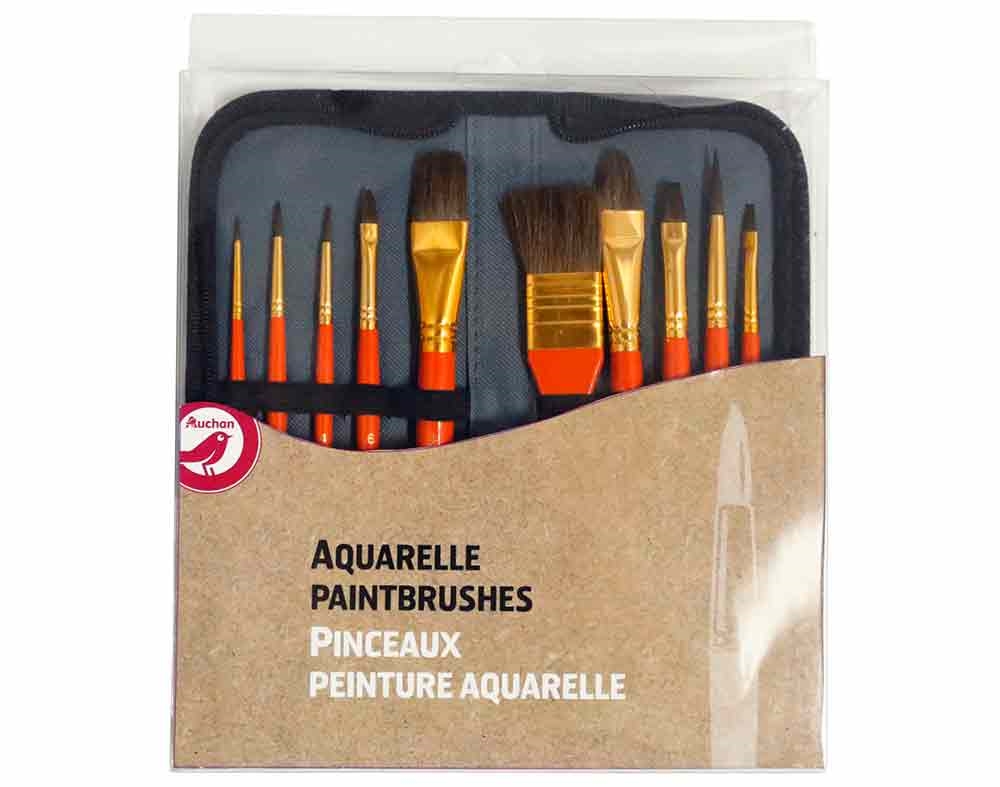 PINCEIS PARA AGUARELA AUCHAN CAIXA 10 PEÇAS