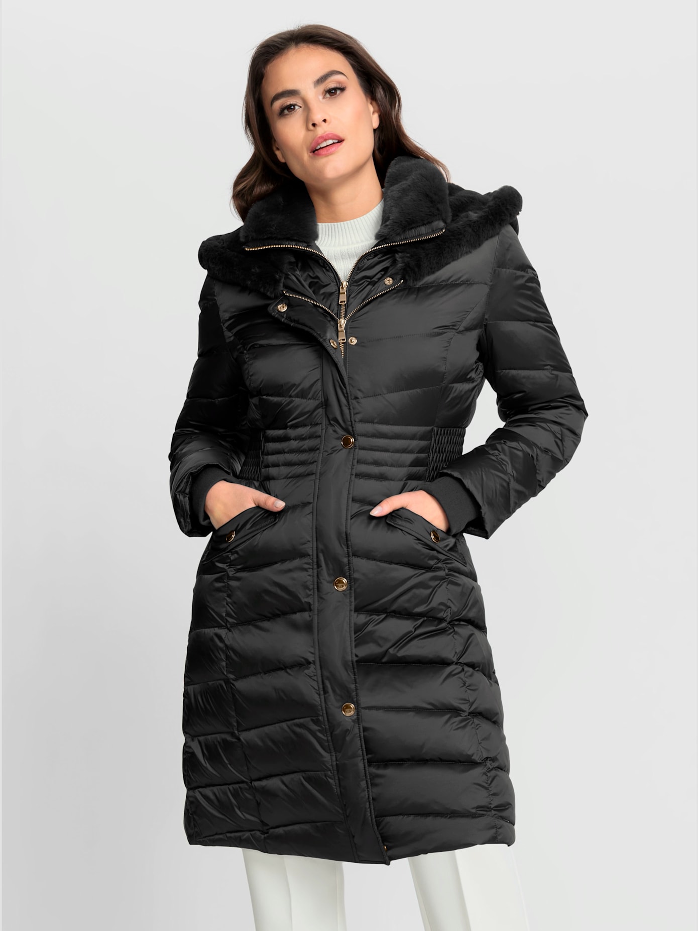 Manteau matelassé aspect 2 en 1 avec empiècement gilet
