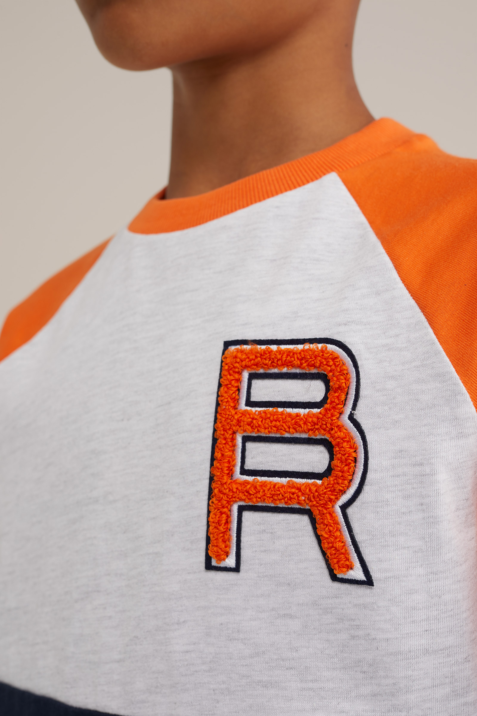 Jongens T-shirt met colourblock Blue Ridge Oranje