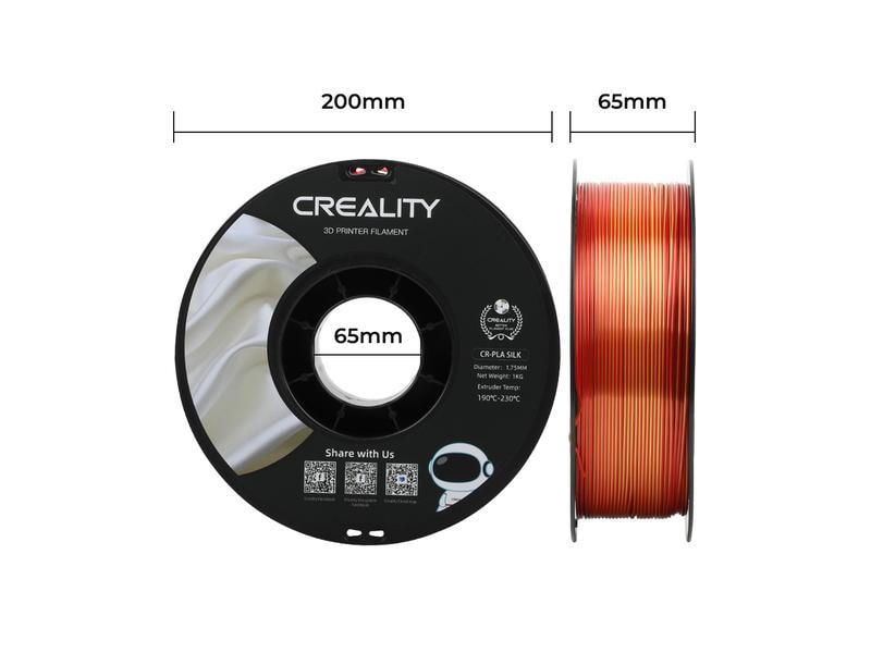 Creality Filament PLA Silk Gold/Rot, 1.75 mm, 1 kg Filament für 3D Drucker