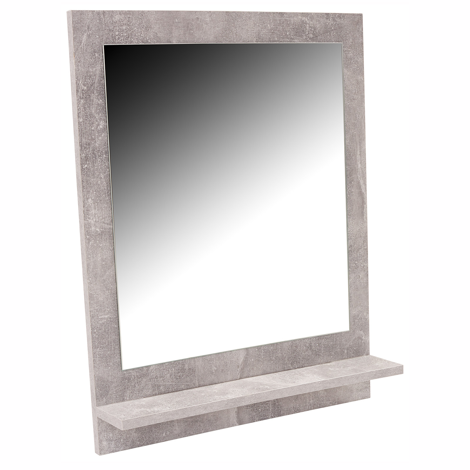 Spiegel - Betonoptik - mit Ablage - 60x68 cm