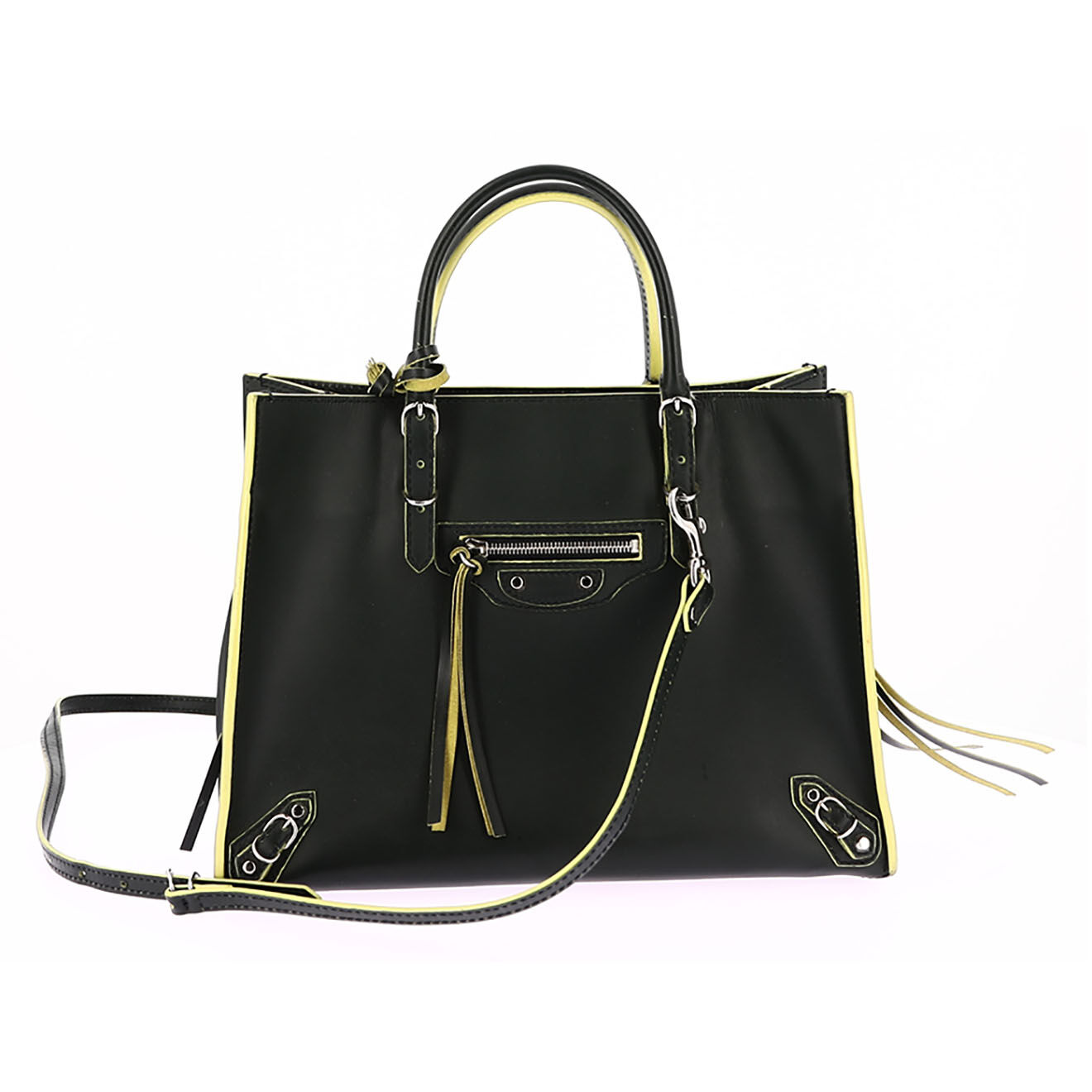 Balenciaga Sac bandoulière Paper en Cuir vert - Très bon état - L.24 cm