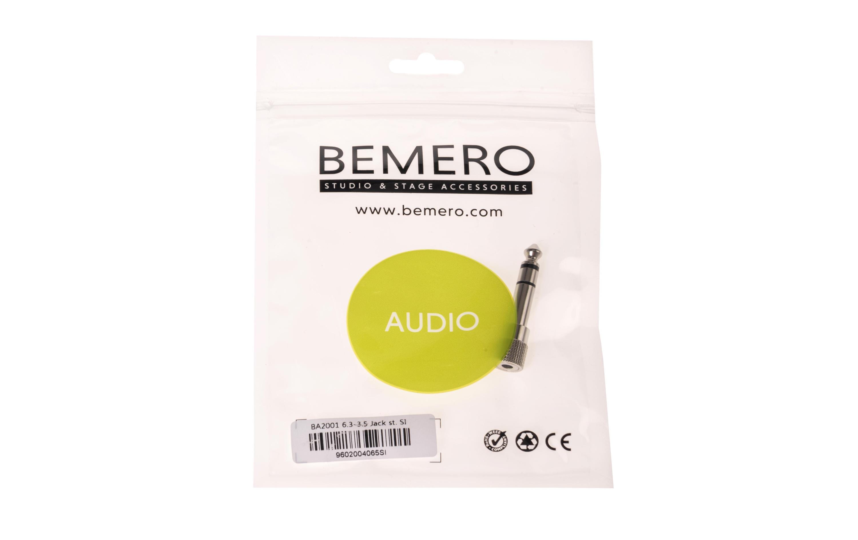 Audio-Adapter BA2001 Klinke 6,3mm male - Klinke 3,5mm femaleHochwertiger und robuster Bemero Audio-Adapter