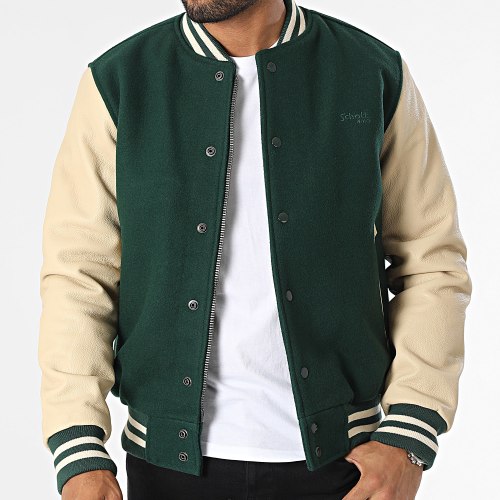 Veste Teddy Cuir LC8705 Vert Beige