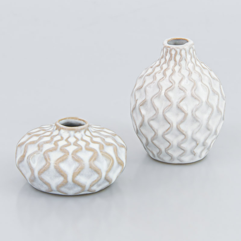 Petit vase boule 'Tavira' crème