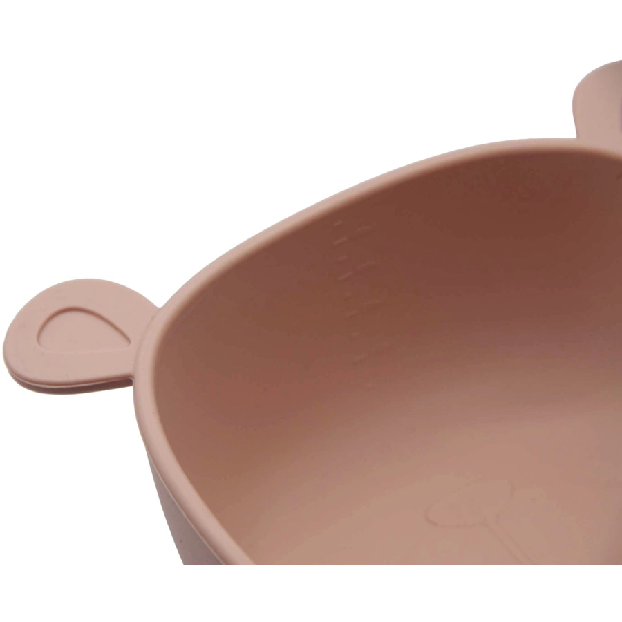 the cotton cloud Schüssel mit Saugfuß Silikon Lili der Bär, Blush Pink