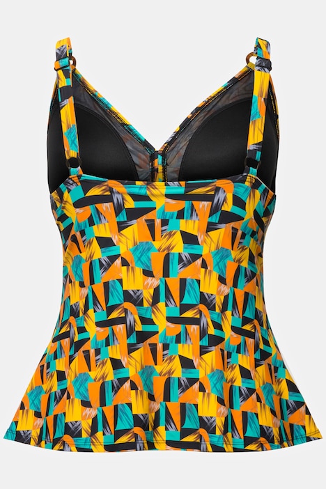 Tankini, abstrakter Druck, Softcups, recycelt