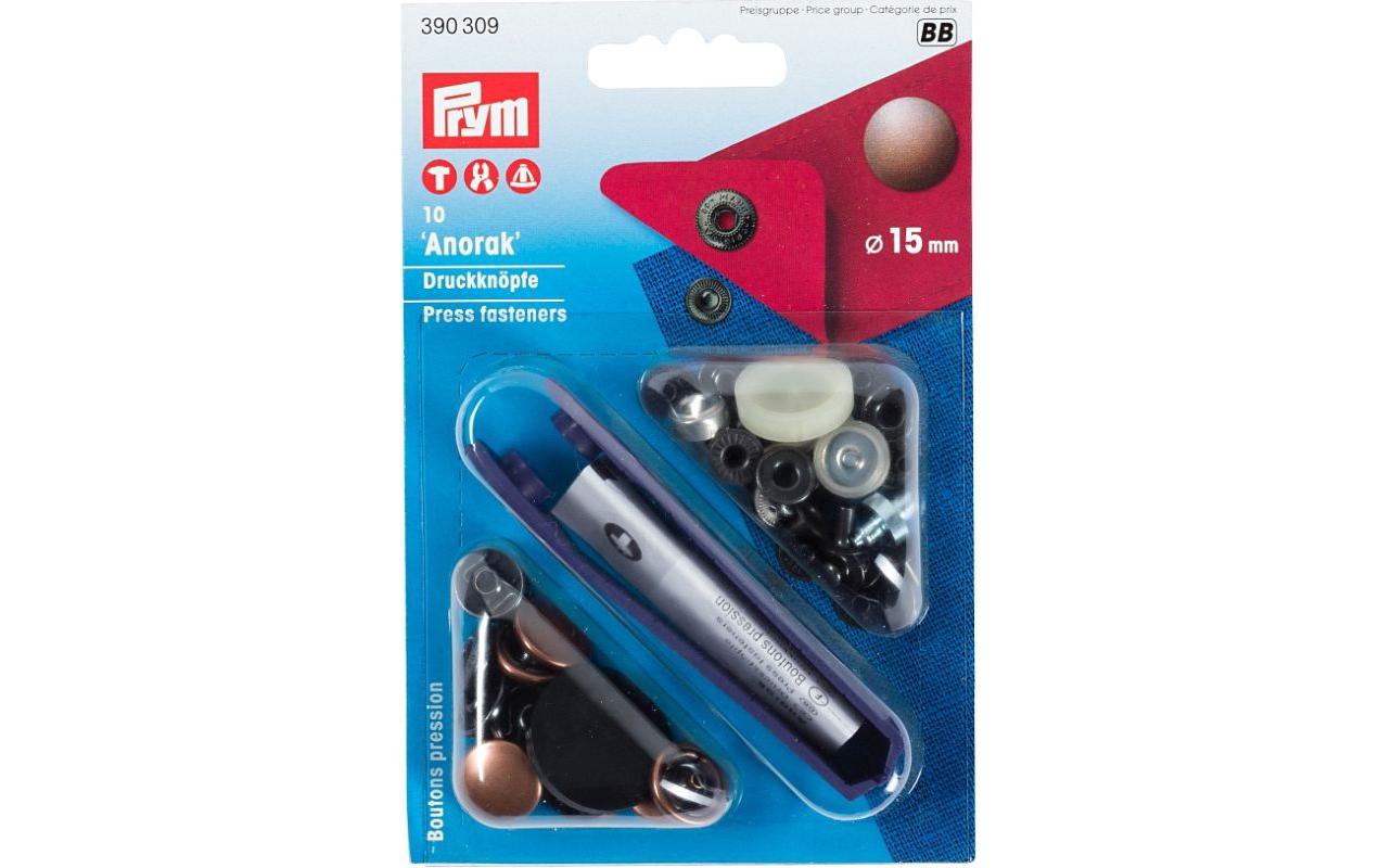 Druckknöpfe Anorak Altkupfer, 15 mmNähfreie Druckknöpfe