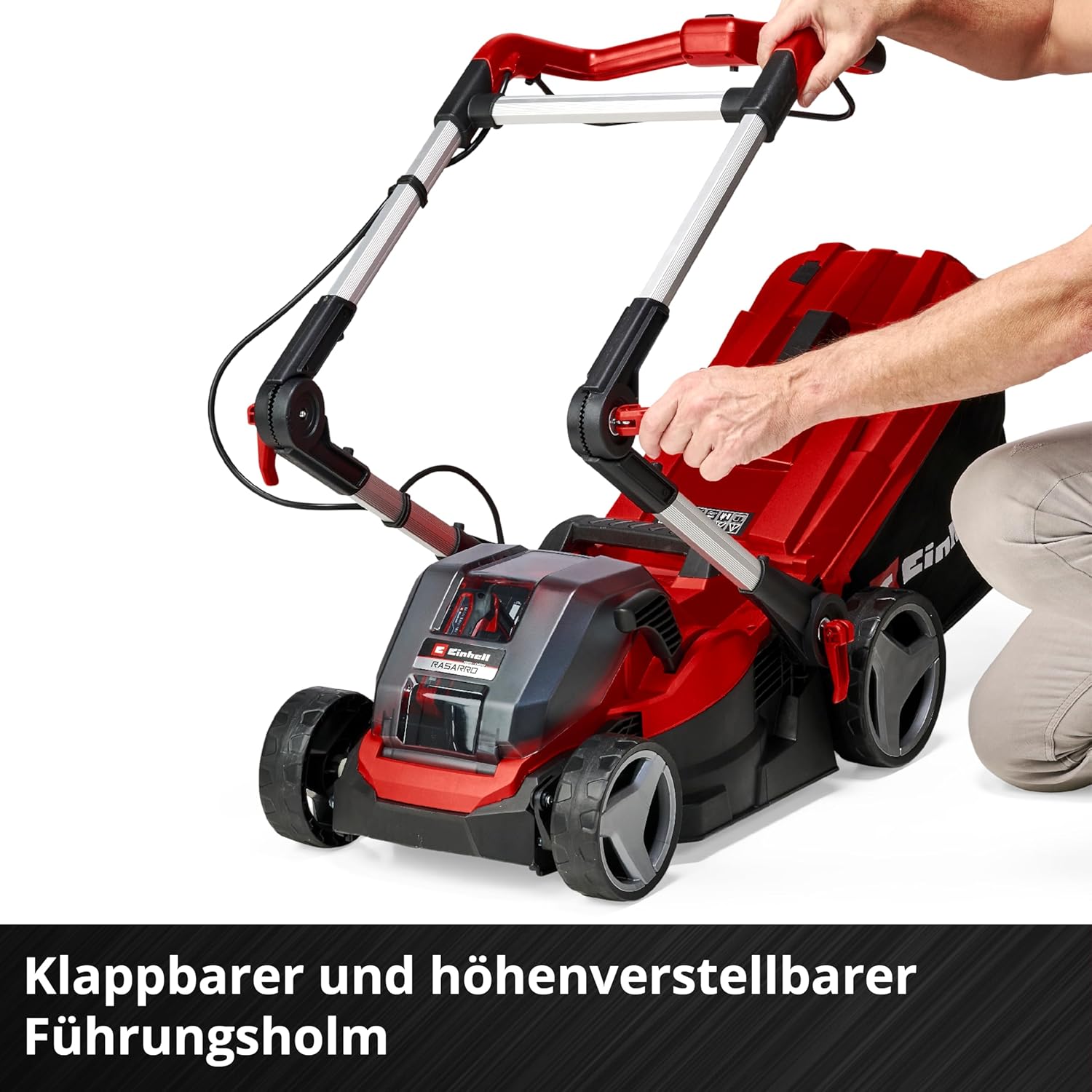 Einhell Akku-Rasenmäher RASARRO 36/34 Kit Power X-Change (36 V, 34 cm Schnittbreite, bis 300 m², 30L Fangkorb, 25-65 mm Schnitthöhe, inkl. 2X 3,0 Ah Akku + 2X Ladegerät)