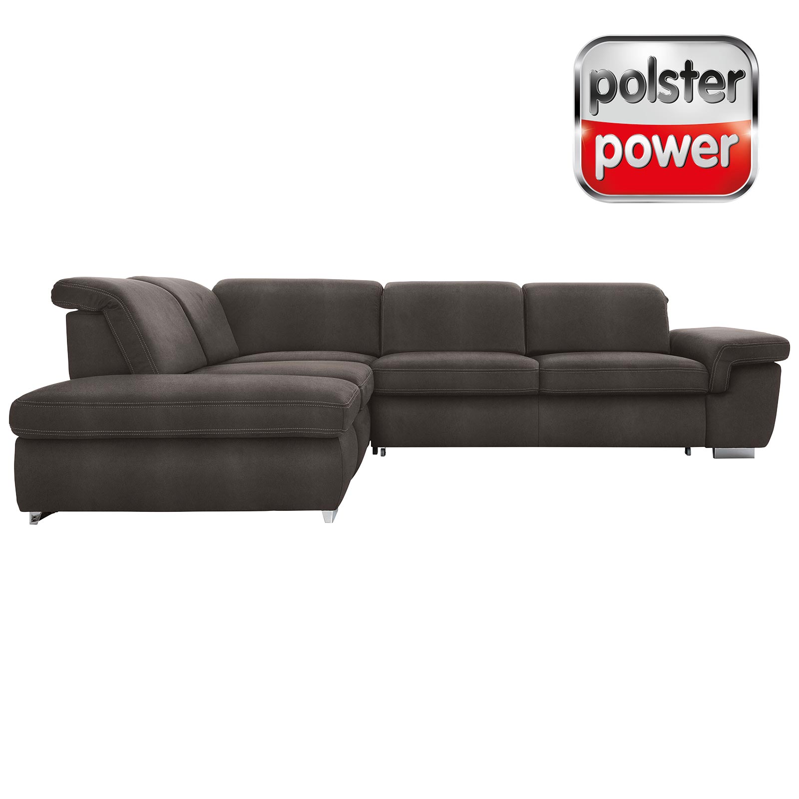 polsterpower Boxspringsofa - Saddle anthrazit - Basismodell - Ottomane links