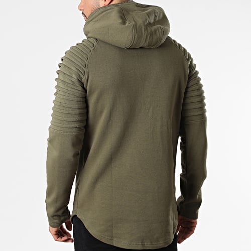 Sweat Col Zippé Capuche TB1413 Vert Kaki