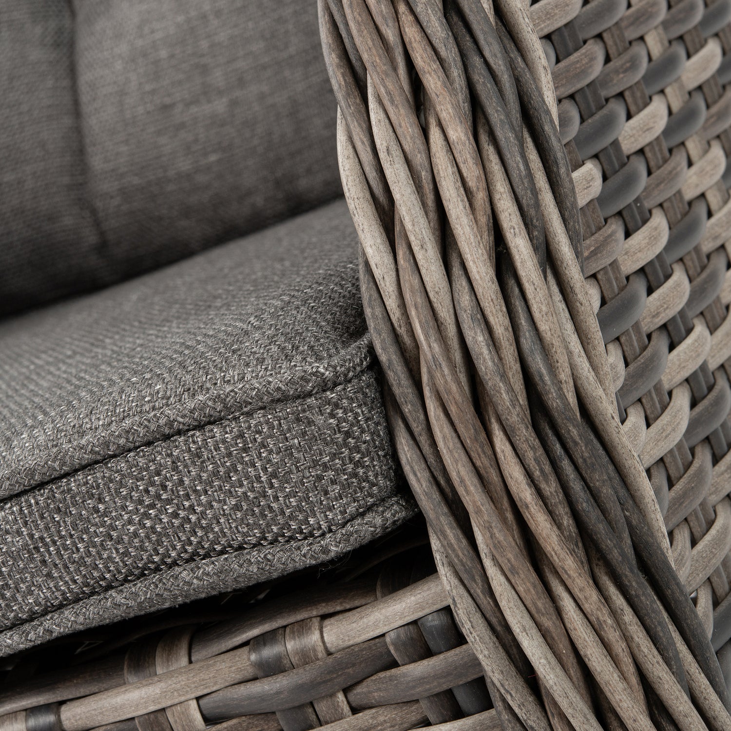 Intratuin verstelbare 4-zits diningset Lima wicker bruin / grijs