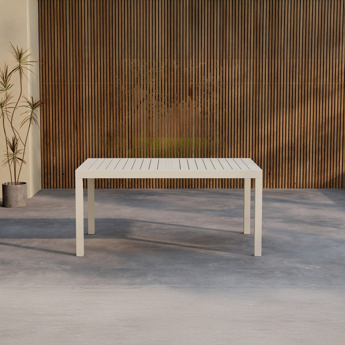 FjÃ´rd - Tuintafel Rechthoek  Beige Aluminium Uitschuifbaar