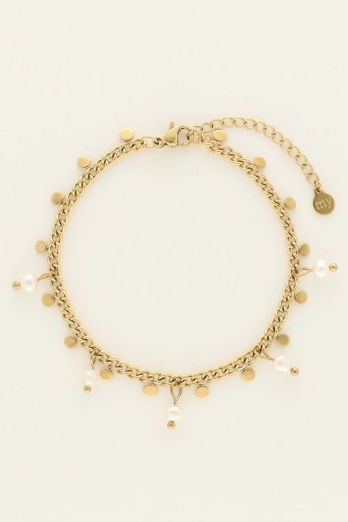 Armband met kleine munten en parels