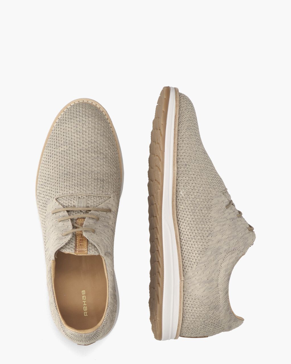 Rehab Nolan Knit Beige Heren Veterschoenen