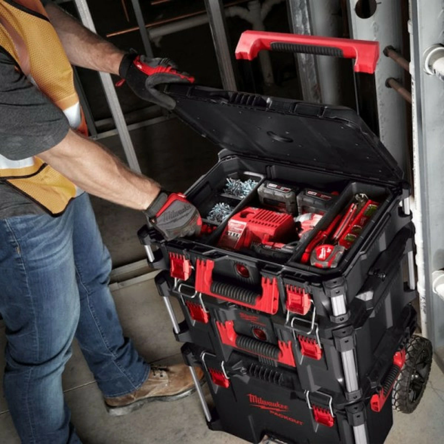 Milwaukee 4932464244 Packout 1   2   3 Opbergkoffer complete set
